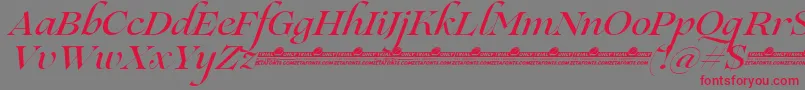 Fonte Lovelace Script Medium trial – fontes vermelhas em um fundo cinza