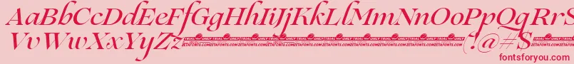fuente Lovelace Script Medium trial – Fuentes Rojas Sobre Fondo Rosa