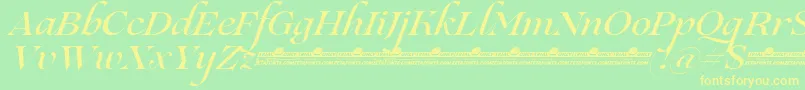 Lovelace Script Medium trial Font – Yellow Fonts on Green Background