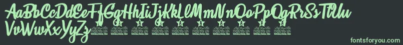 Loveland Personal Use Font – Green Fonts on Black Background