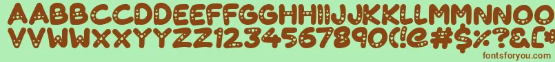 Lovelings-fontti – ruskeat fontit vihreällä taustalla