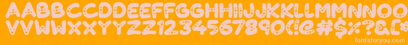 フォントLovelings – オレンジの背景にピンクのフォント
