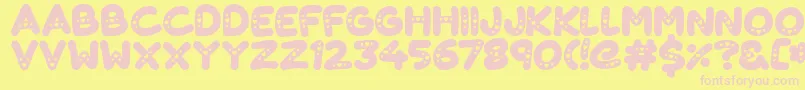 フォントLovelings – ピンクのフォント、黄色の背景