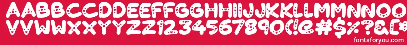 Lovelings Font – White Fonts on Red Background