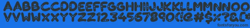 Lovelings Font – Black Fonts on Blue Background