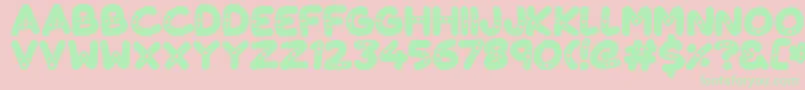 Lovelings Font – Green Fonts on Pink Background