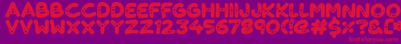 Lovelings Font – Red Fonts on Purple Background