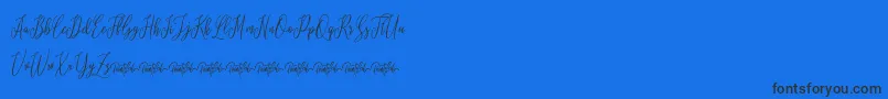 Lovelique Demo Font – Black Fonts on Blue Background