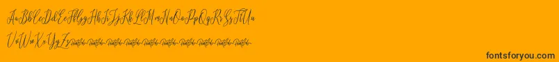 Lovelique Demo-Schriftart – Schwarze Schriften auf orangefarbenem Hintergrund