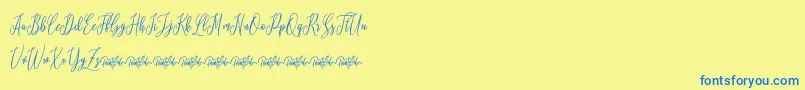 Lovelique Demo Font – Blue Fonts on Yellow Background