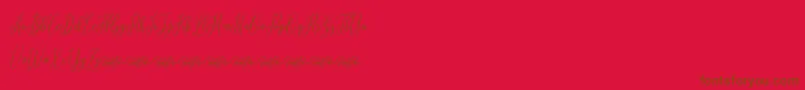 Lovelique Demo Font – Brown Fonts on Red Background