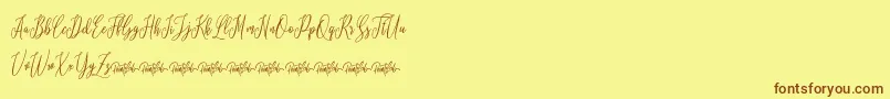 Lovelique Demo Font – Brown Fonts on Yellow Background