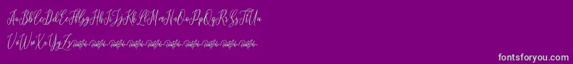 Lovelique Demo-fontti – vihreät fontit violetilla taustalla