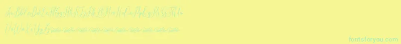 Lovelique Demo-fontti – vihreät fontit keltaisella taustalla