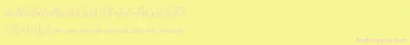 Lovelique Demo-Schriftart – Rosa Schriften auf gelbem Hintergrund