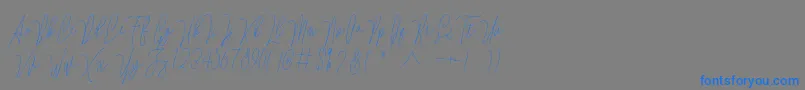 Lovellyana Free-Schriftart – Blaue Schriften auf grauem Hintergrund