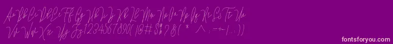 Lovellyana Free Font – Pink Fonts on Purple Background