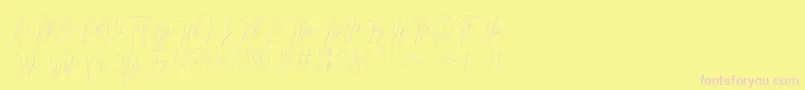 Lovellyana Free Font – Pink Fonts on Yellow Background