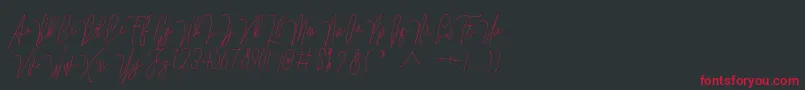 Lovellyana Free Font – Red Fonts on Black Background
