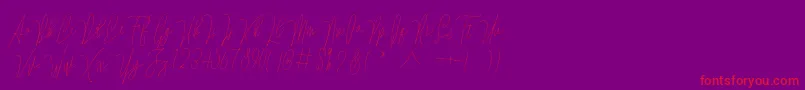 Lovellyana Free Font – Red Fonts on Purple Background