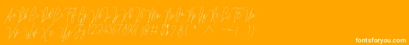 Lovellyana Free Font – White Fonts on Orange Background