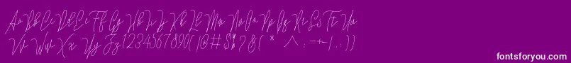 フォントLovellyana Free – 紫の背景に白い文字