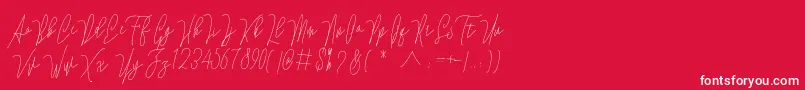 Lovellyana Free Font – White Fonts on Red Background