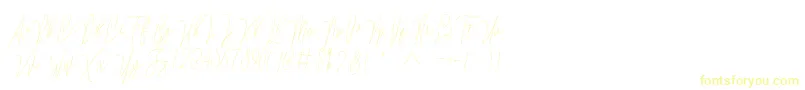 Lovellyana Free-Schriftart – Gelbe Schriften auf weißem Hintergrund
