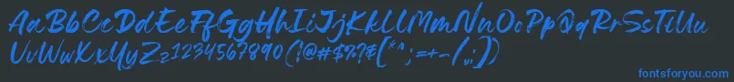 Lovely Boys Font by 7NTypes D Font – Blue Fonts on Black Background