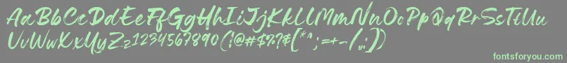 フォントLovely Boys Font by 7NTypes D – 灰色の背景に緑のフォント