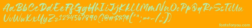 Lovely Boys Font by 7NTypes D Font – Green Fonts on Orange Background