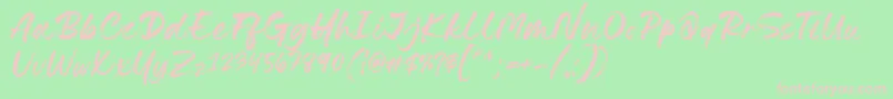 Lovely Boys Font by 7NTypes D Font – Pink Fonts on Green Background