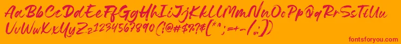 Lovely Boys Font by 7NTypes D-Schriftart – Rote Schriften auf orangefarbenem Hintergrund