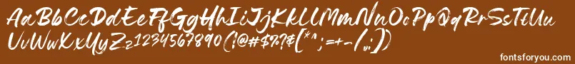 フォントLovely Boys Font by 7NTypes D – 茶色の背景に白い文字