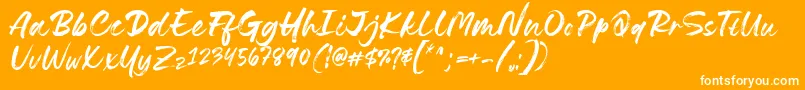 Lovely Boys Font by 7NTypes D Font – White Fonts on Orange Background