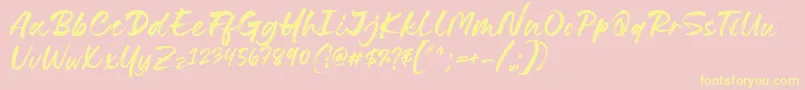 Lovely Boys Font by 7NTypes D-fontti – keltaiset fontit vaaleanpunaisella taustalla