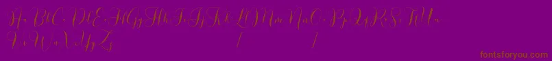 Lovely Dramatis Demo-Schriftart – Braune Schriften auf violettem Hintergrund