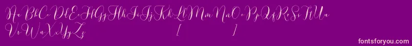 Lovely Dramatis Demo-Schriftart – Rosa Schriften auf violettem Hintergrund