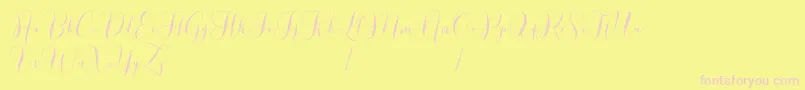 Шрифт Lovely Dramatis Demo – розовые шрифты на жёлтом фоне