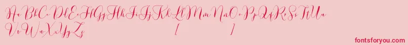 Lovely Dramatis Demo-Schriftart – Rote Schriften auf rosa Hintergrund