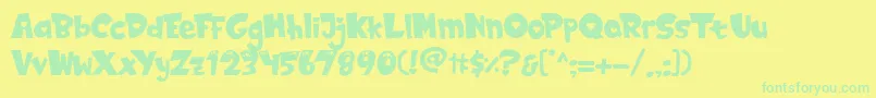 LOVELY HEART Font – Green Fonts on Yellow Background