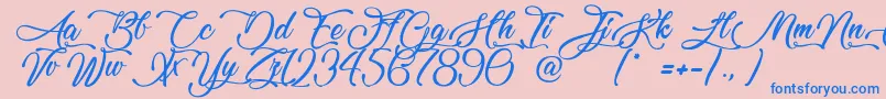 Lovely Home Font – Blue Fonts on Pink Background