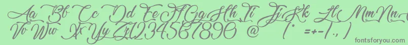 Lovely Home Font – Gray Fonts on Green Background