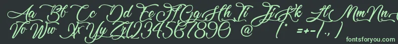 Lovely Home Font – Green Fonts on Black Background