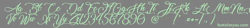 Lovely Home Font – Green Fonts on Gray Background