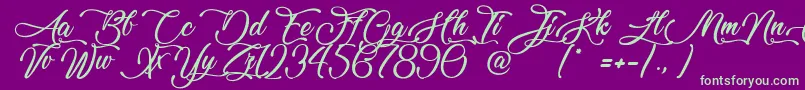 Lovely Home Font – Green Fonts on Purple Background