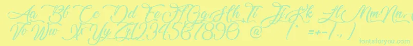 Lovely Home Font – Green Fonts on Yellow Background