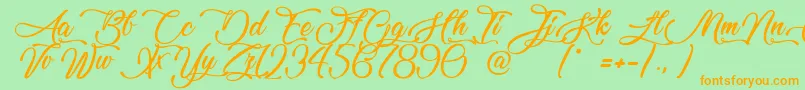 Lovely Home Font – Orange Fonts on Green Background