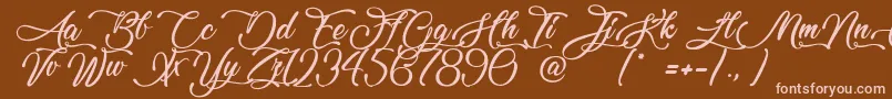 Lovely Home Font – Pink Fonts on Brown Background