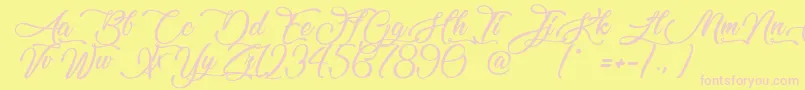 Lovely Home Font – Pink Fonts on Yellow Background